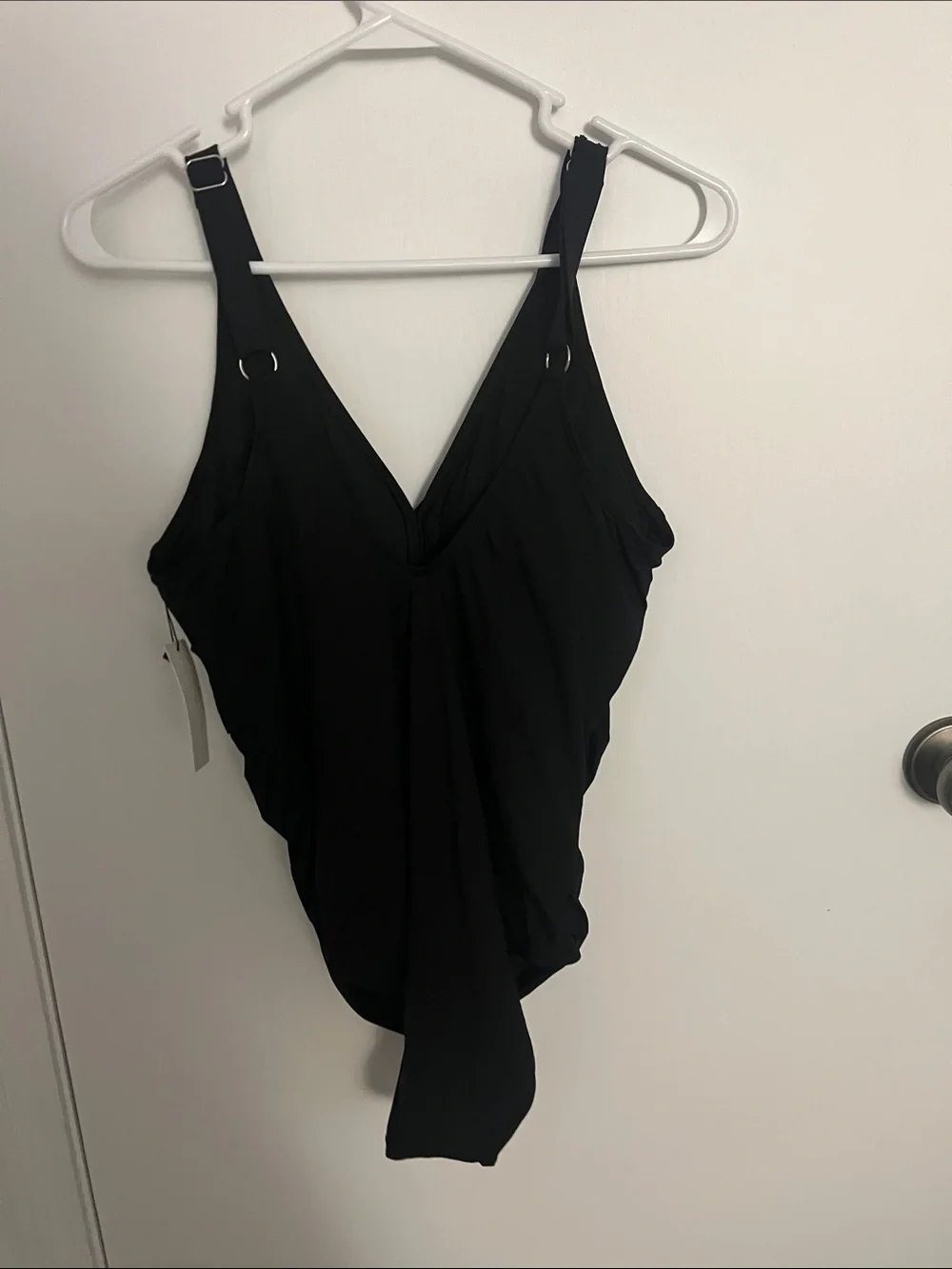 Kids Black One-Piece Swimsuit with Twist Front
